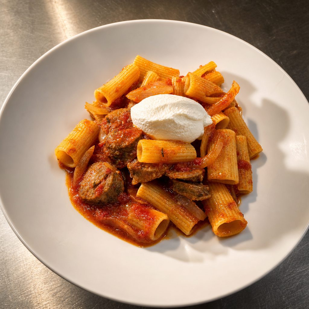 Rigatoni Salsiccia e Ricotta.